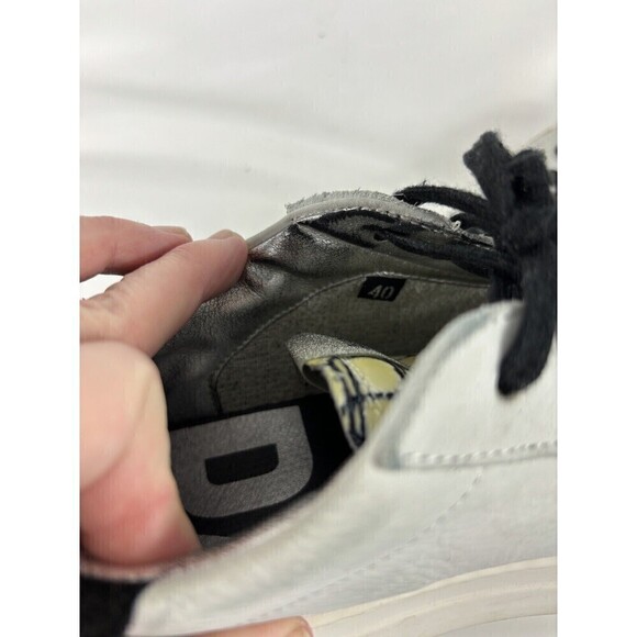 P448 John Sneakers Light Grey Black Glitter Reptile Print Embossed Toe Tongue 40 - Picture 15 of 15